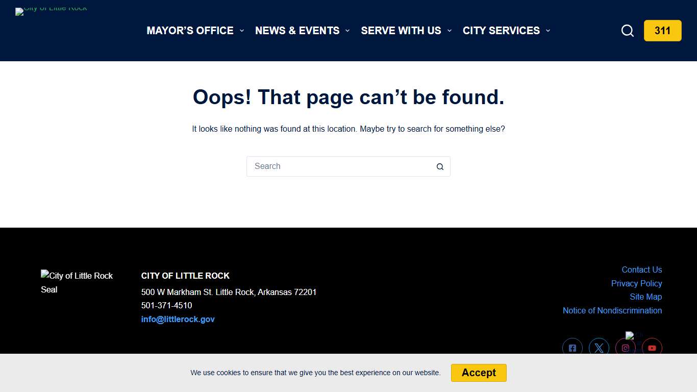 Page not found - City of Little Rock